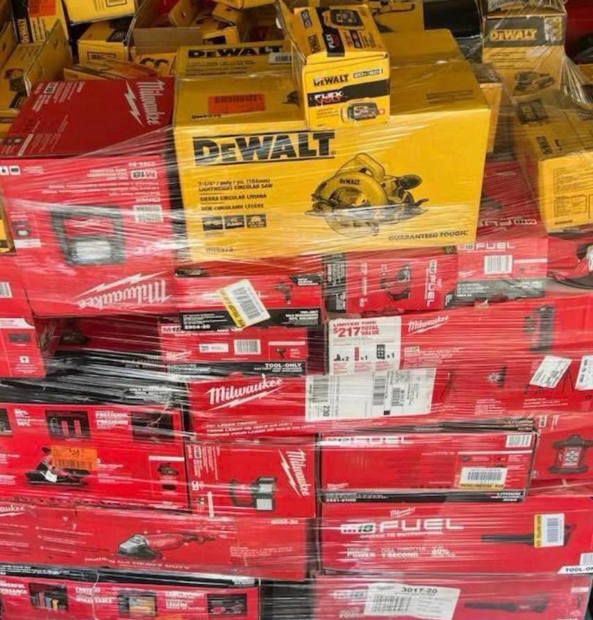 Milwaukee and DeWalt tools pallet for sale